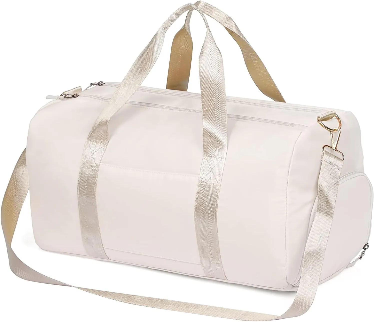 COLOYDuffle Bag for Women, Sports Duffel Bag with Wet Pocket & Shoe Compartment, Overnight Weekender Travel Bag(Pink)(Beige)