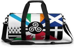 Combined Flag of The Celtic Nations Gym Bag Sports Duffle Bags for Men Women Travel Swimming Fitness with Shoe And Wet Compartment