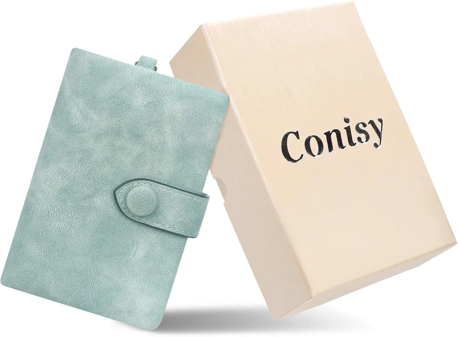 CONISY Small Wristlet Wallets for Women, Leather Bifold RFID Wallet with ID Window Zipper Coin Purse