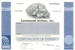 Continental Airlines, Inc. - Specimen Stock Certificate