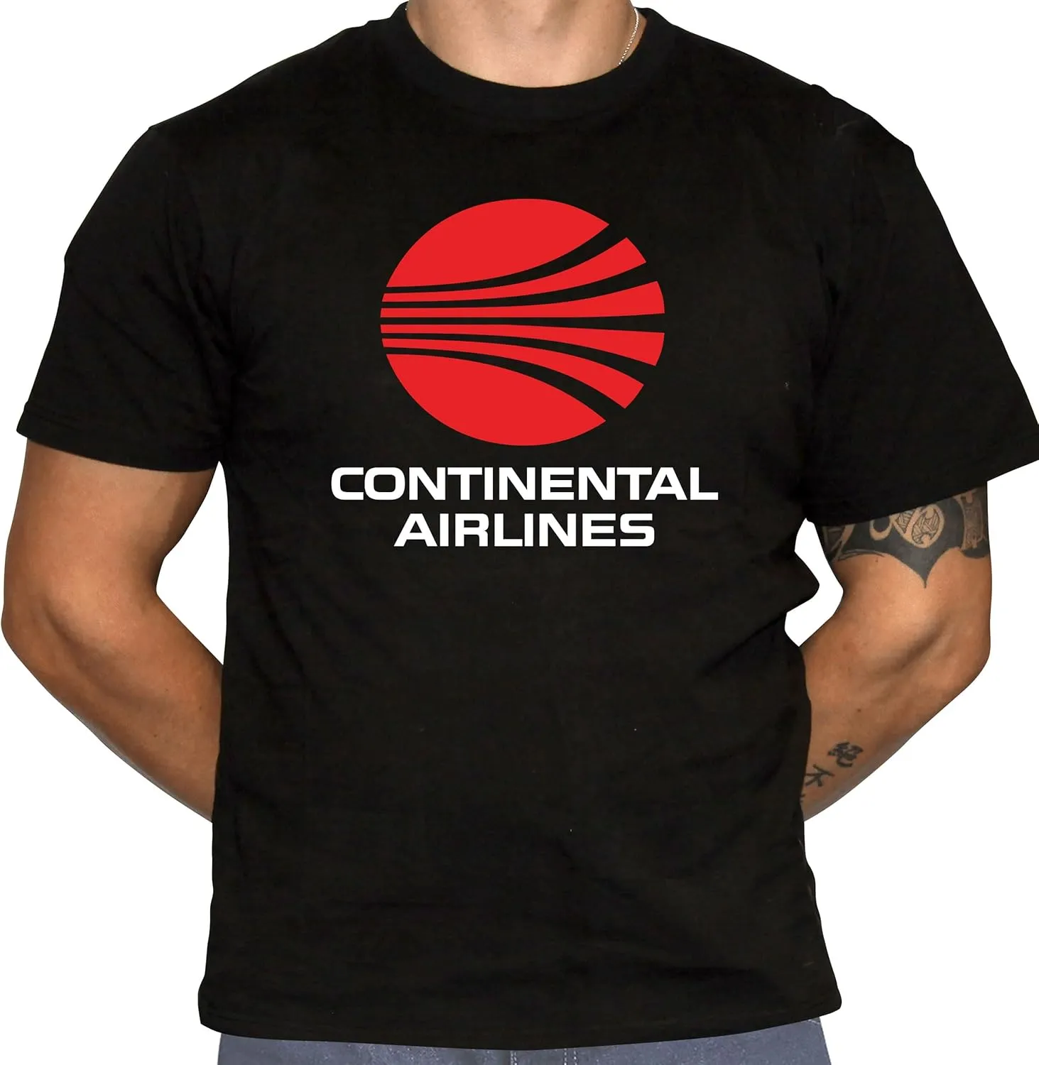 Continental Airlines Logo T-Shirt - Defunct Airline Logo - 100% Preshrunk Cotton T-Shirt