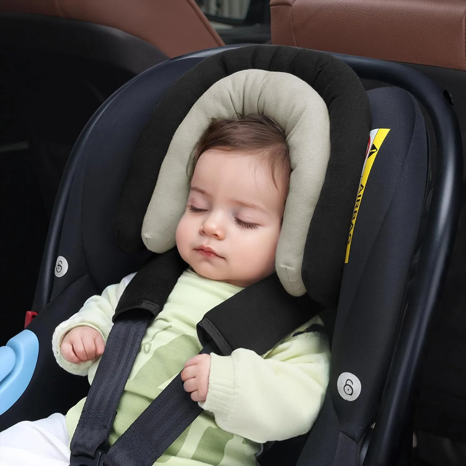 COOLBEBE Upgraded Babybody Support & Strap Covers Set for Newborn Infant Toddler - Extra Soft Breathable Car Seat Insert Cushion Pad, Perfect for Carseats, Strollers, Swing, Black