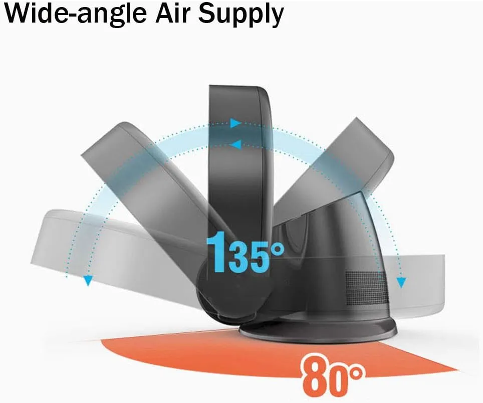 Cooling Fan with Air Multiplier technology Including remote control,More energy efficient Wall fan With sleep timer function - Innovative Oscillating Bladeless Fan, Black, Silver