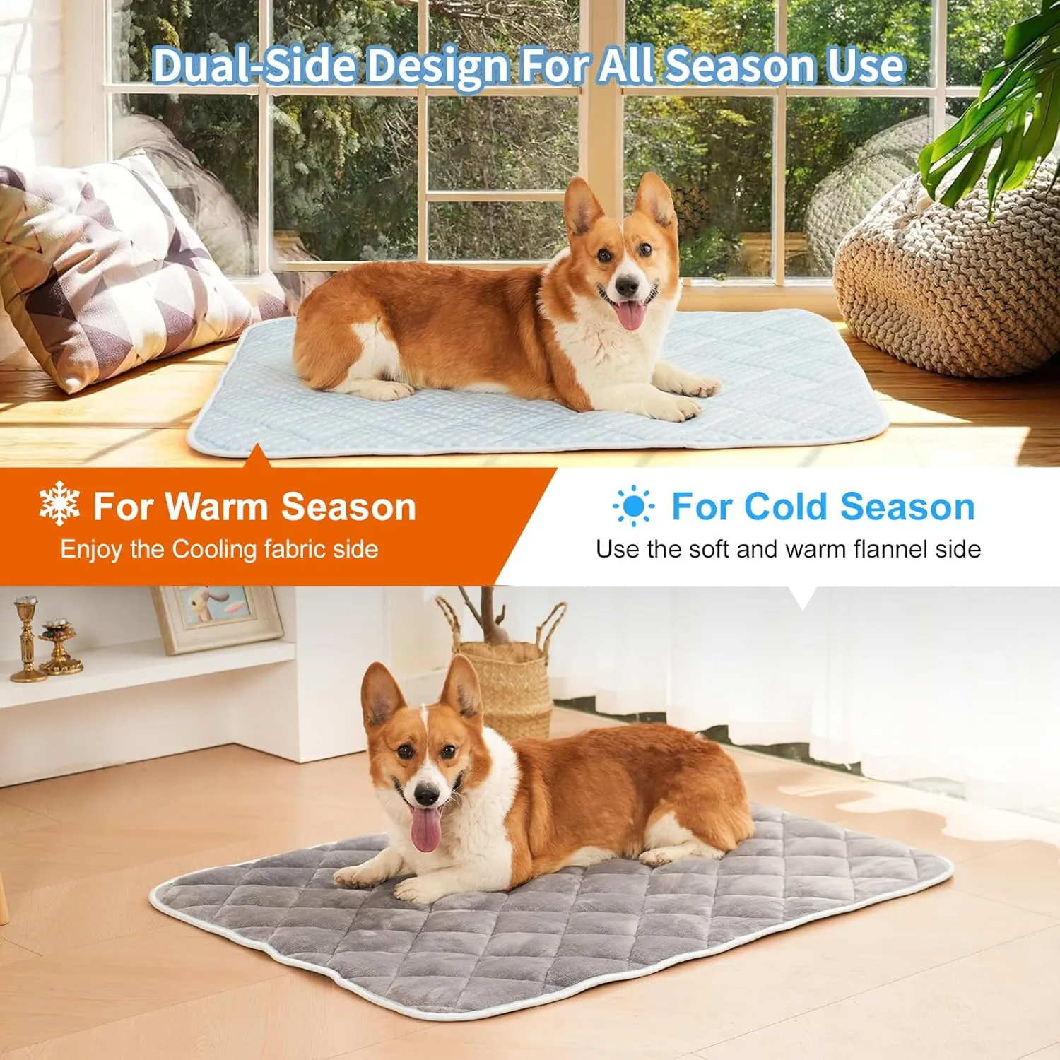 Cooling Mat for Dogs, 44"x32" Cats Cooling Mat, Premium Pets Cool Pad for Crate Kennel, Indoor Cats Cool Sleeping Bed, Q-MAX >0.45, Pets Cool Pad for Summer (X-Large)