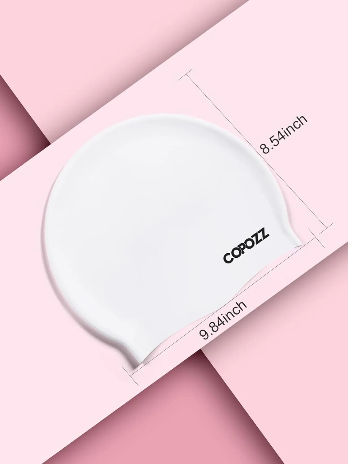 COPOZZ Adult Swim Caps, Silicone Waterproof Comfortable Swimming Cap for Women, Long and Short Hair