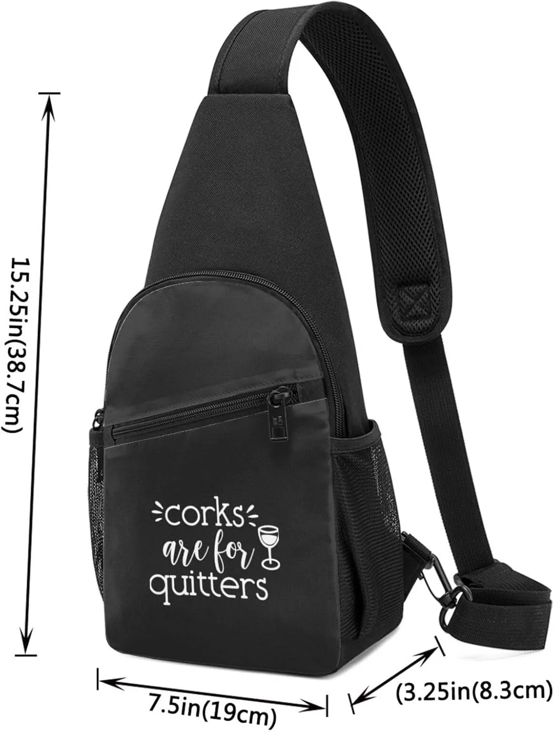 Corks Are For Quitters Unisex Chest Bag Lightweight Crossbody Shoulder Bag Travel Pocket