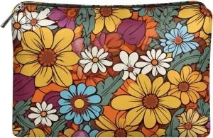 Cosmetic Bags for Women Small Abstract Hippie Flower Makeup Bag for Purse Colorful Travel Toiletry Bag Accessories Organizer Zipper Pouch