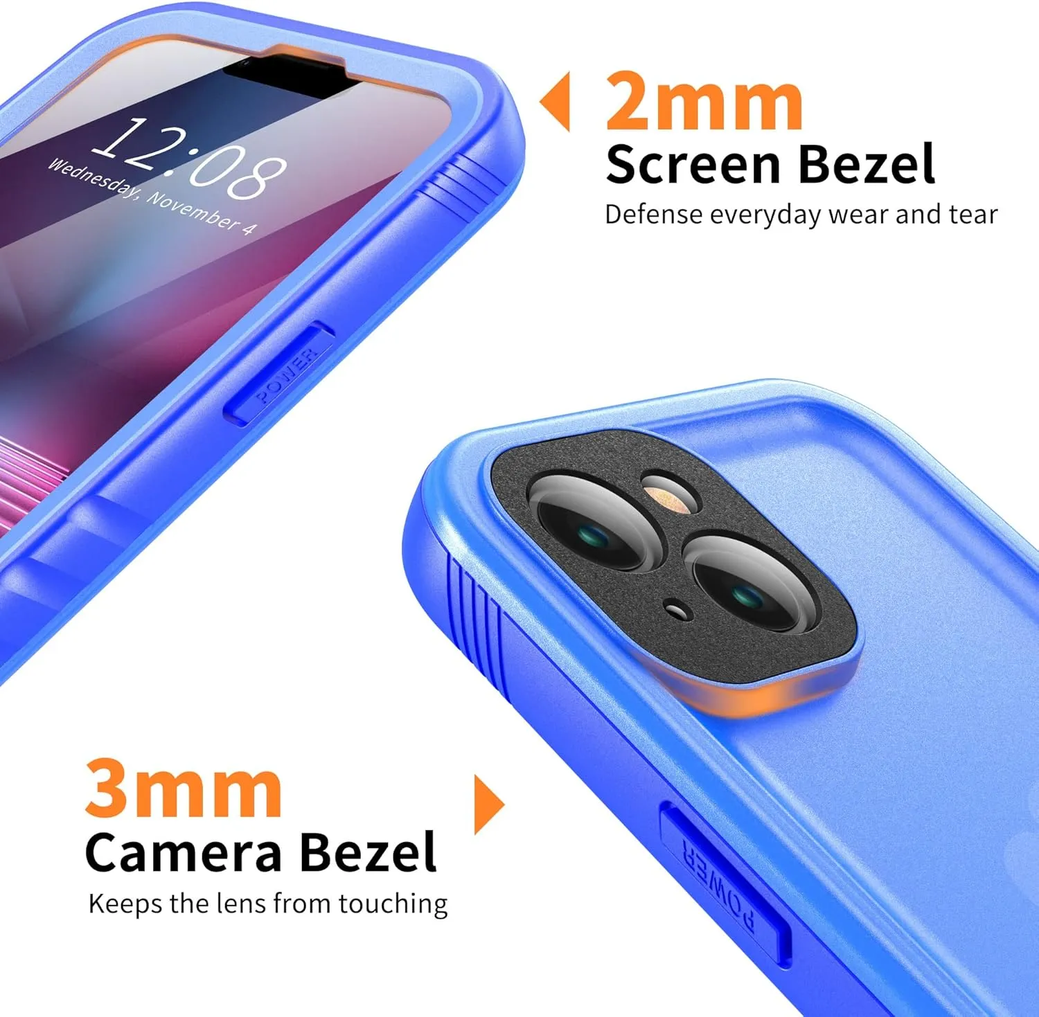 Cozycase Compatible with iPhone 14 Waterproof Case - Full Body Shockproof Dustproof Dropproof Built in Screen Protector Rugged Waterproof Case for iPhone 14 6.1 Inche Blue