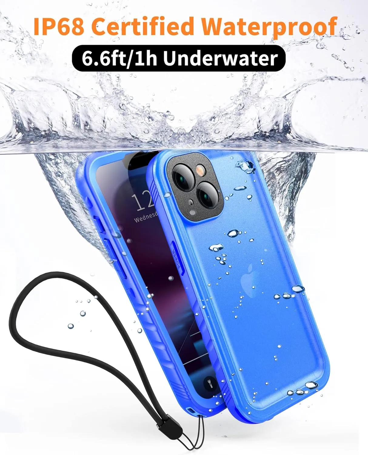 Cozycase Compatible with iPhone 14 Waterproof Case - Full Body Shockproof Dustproof Dropproof Built in Screen Protector Rugged Waterproof Case for iPhone 14 6.1 Inche Blue