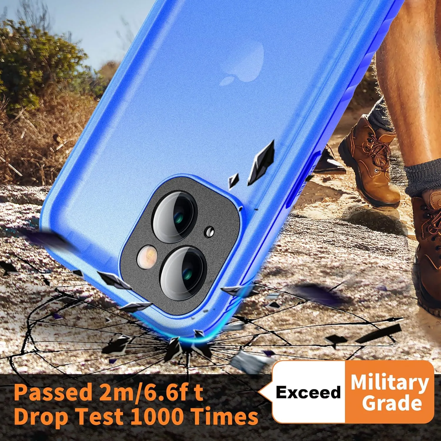 Cozycase Compatible with iPhone 14 Waterproof Case - Full Body Shockproof Dustproof Dropproof Built in Screen Protector Rugged Waterproof Case for iPhone 14 6.1 Inche Blue