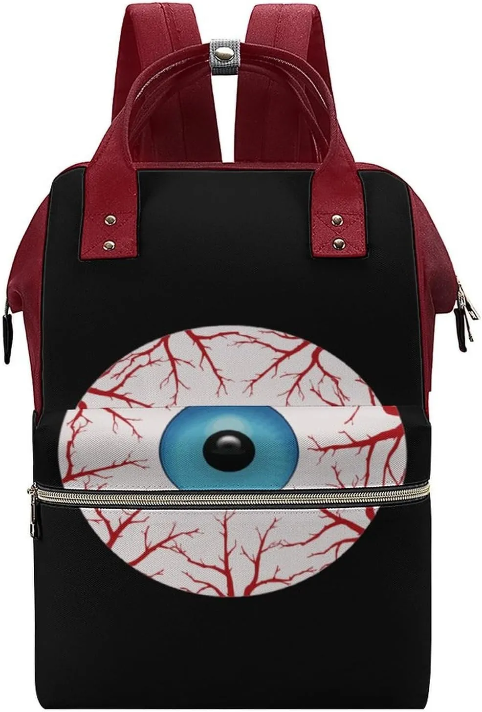 Creepy Bloodshot Eyeball Durable Travel Laptop Hiking Backpack Waterproof Fashion Print Bag for Work Park Red-Style
