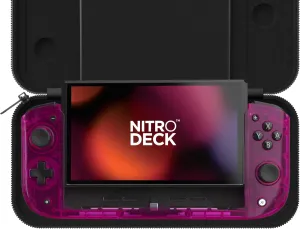 CRKD Nitro Deck Crystal Collection with Carry Case - Professional Handheld Deck with Zero Stick Drift for Nintendo Switch and Switch OLED (Crystal Pink)