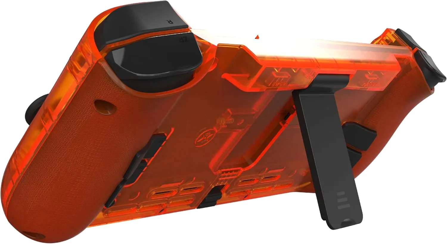 CRKD Nitro Deck Crystal Collection with Carry Case - Professional Handheld Deck with Zero Stick Drift for Nintendo Switch and Switch OLED (Orange Zest)