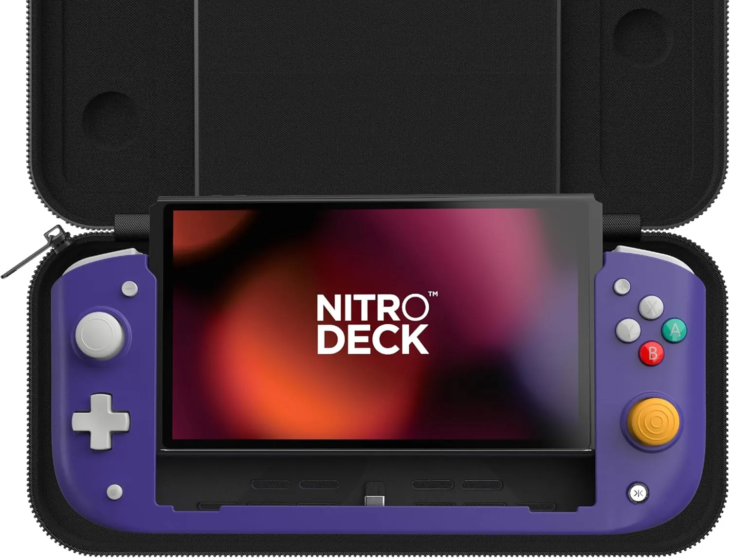 CRKD Nitro Deck Limited Edition with Carry Case - Professional Handheld Deck with Zero Stick Drift for Nintendo Switch and Switch OLED (Retro Purple - Nostalgia Collection)
