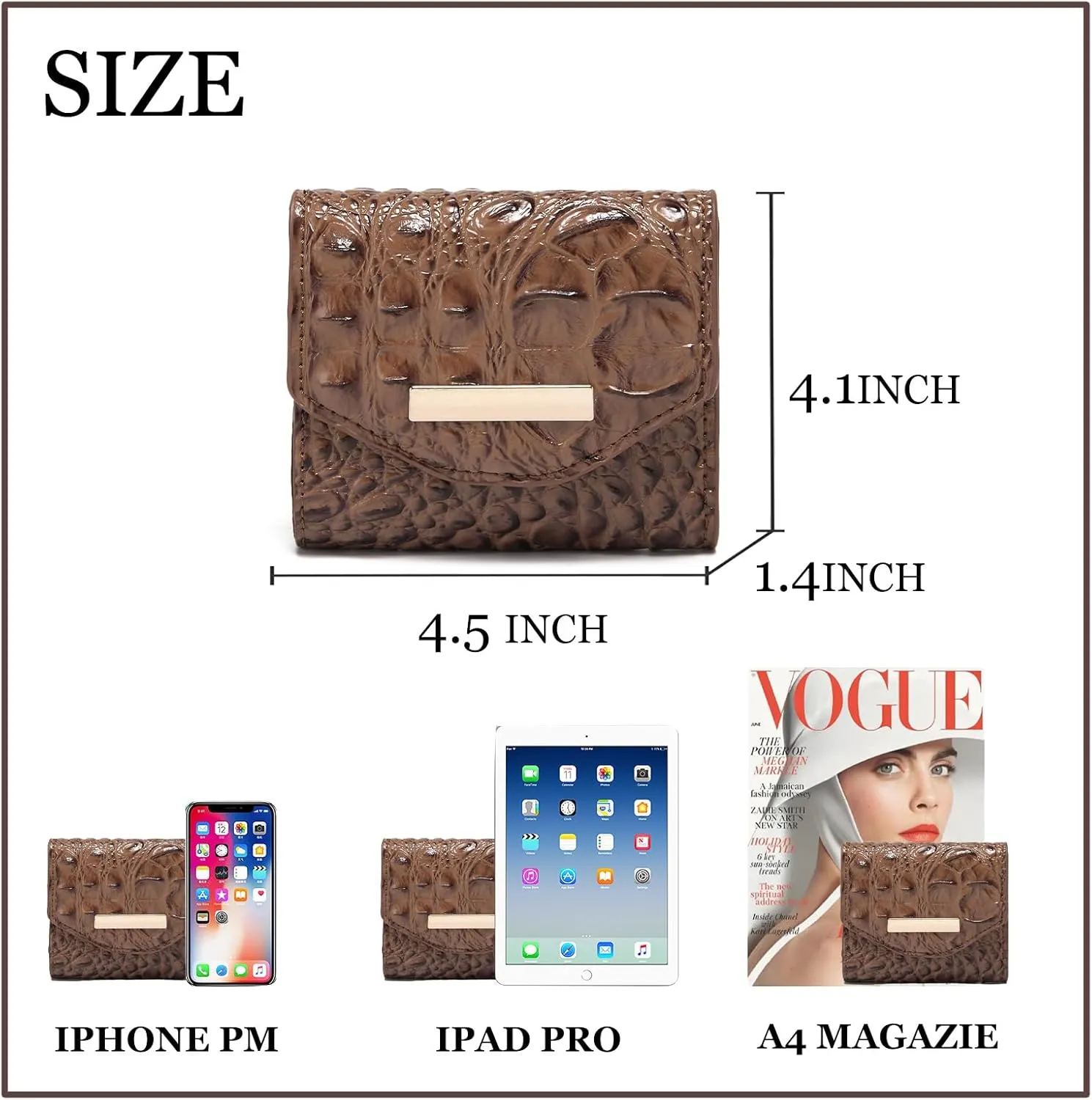 Crocodile Small Wallets Short Vintage Leather Credit Card Holder Luxury Clutch Mini Coin Purse for Women