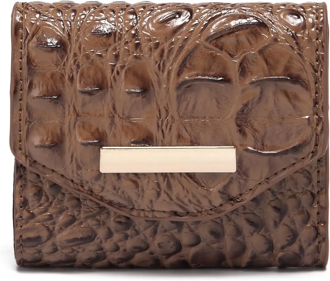 Crocodile Small Wallets Short Vintage Leather Credit Card Holder Luxury Clutch Mini Coin Purse for Women