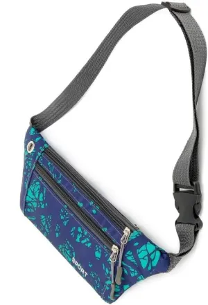 Crossbody Packs for Women and Men，Outdoors Waist Packs with Hands-free Wallets (BLUE-GREEN)