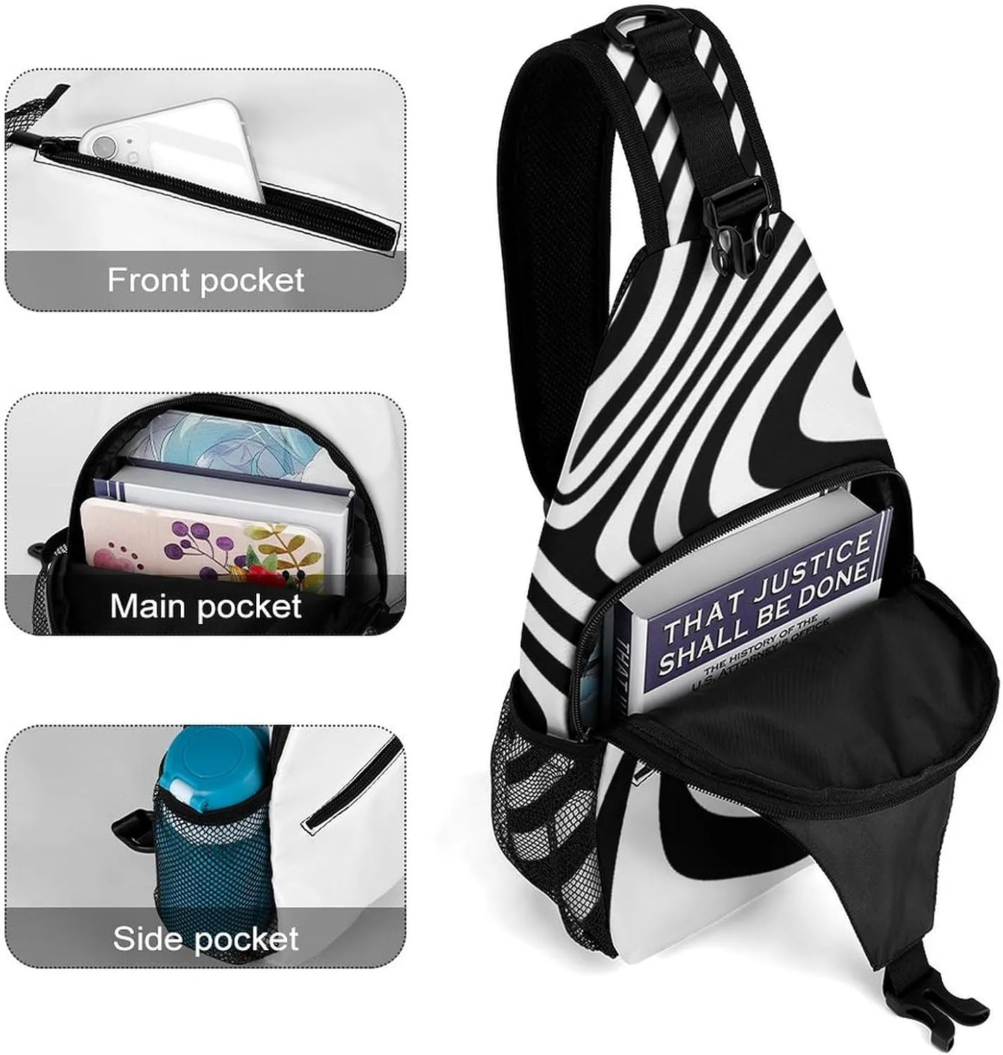 Crossbody Sling Bag Snow Mountain Penguin Backpack Sling Bag Travel Hiking Chest Bag Shoulder Bag Daypack