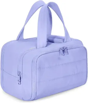 Cureaway Travel Cosmetic Bag,Large Capacity Wide-Open Travel Cosmetic Bag with Divider and Handle Lightweight Waterproo,Multi functional Waterproof Portable Make up Bags for Women (violet)
