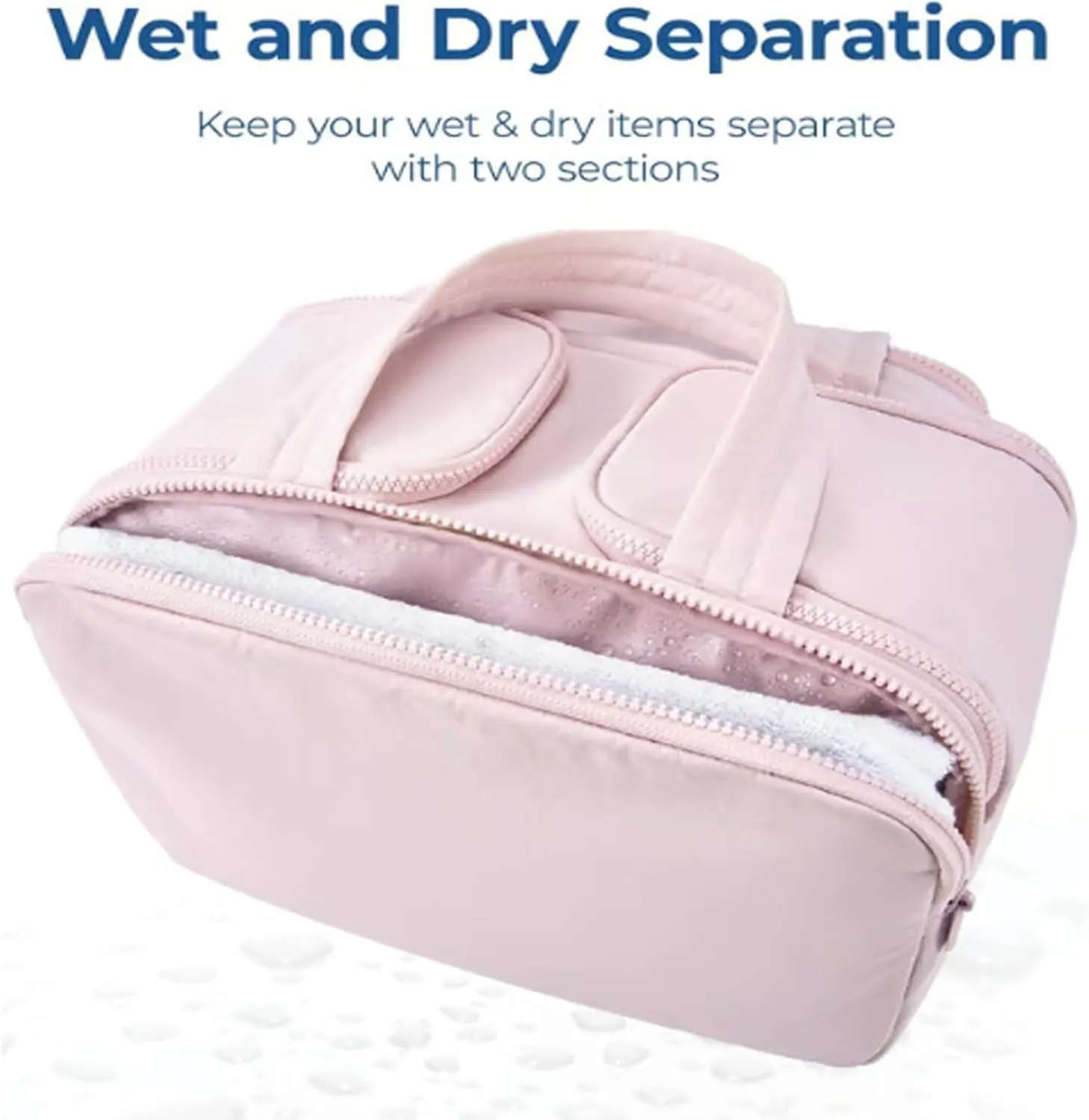 Cureaway Travel Cosmetic Bag,Large Capacity Wide-Open Travel Cosmetic Bag with Divider and Handle Lightweight Waterproo,Multi functional Waterproof Portable Make up Bags for Women (violet)