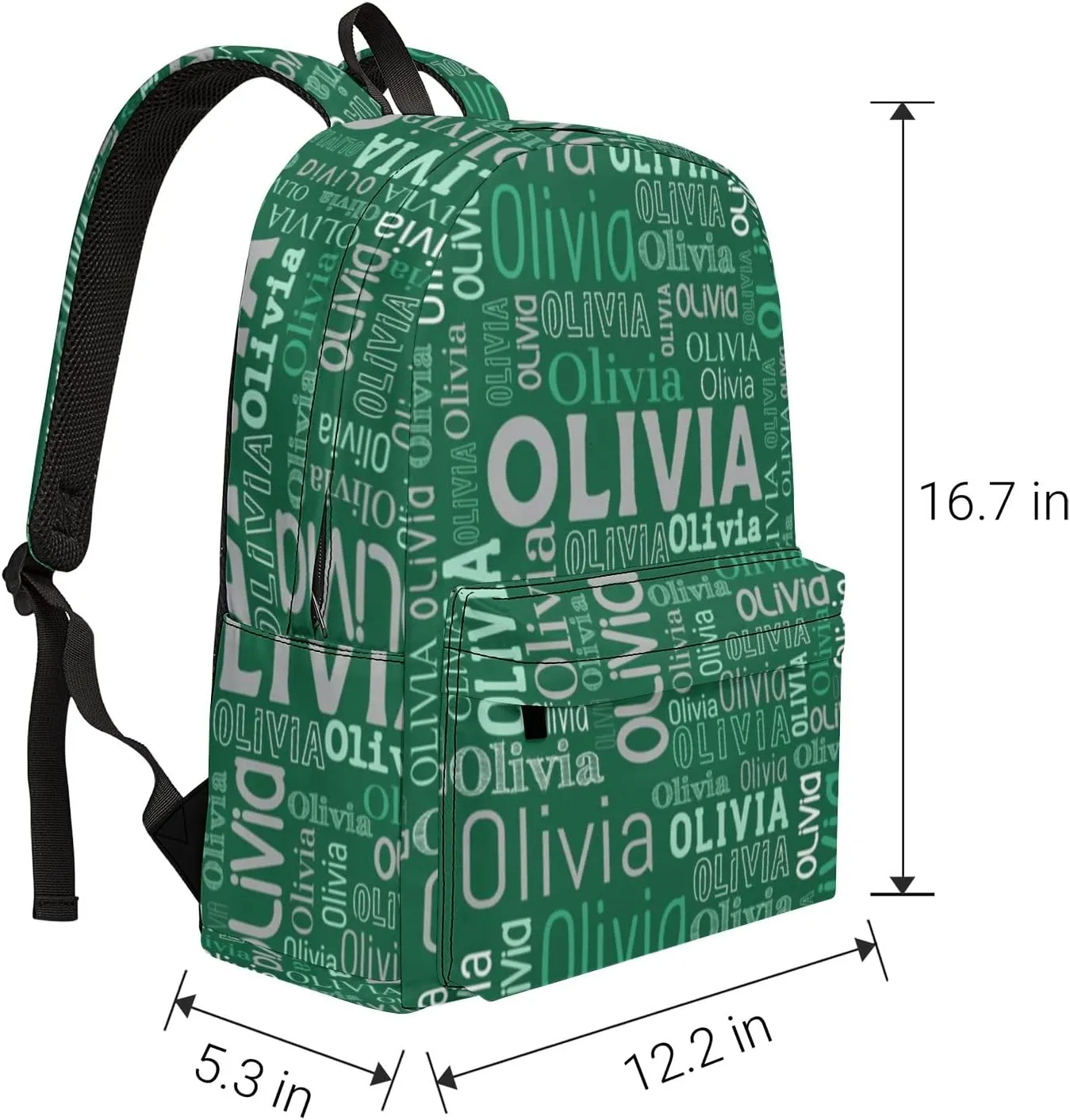 Custom Name Backpack, Personalized Schoolbag with Name for Boys Girls Kids, Customized Casual Backpack with Name for School Travel Picnic Camping Hiking