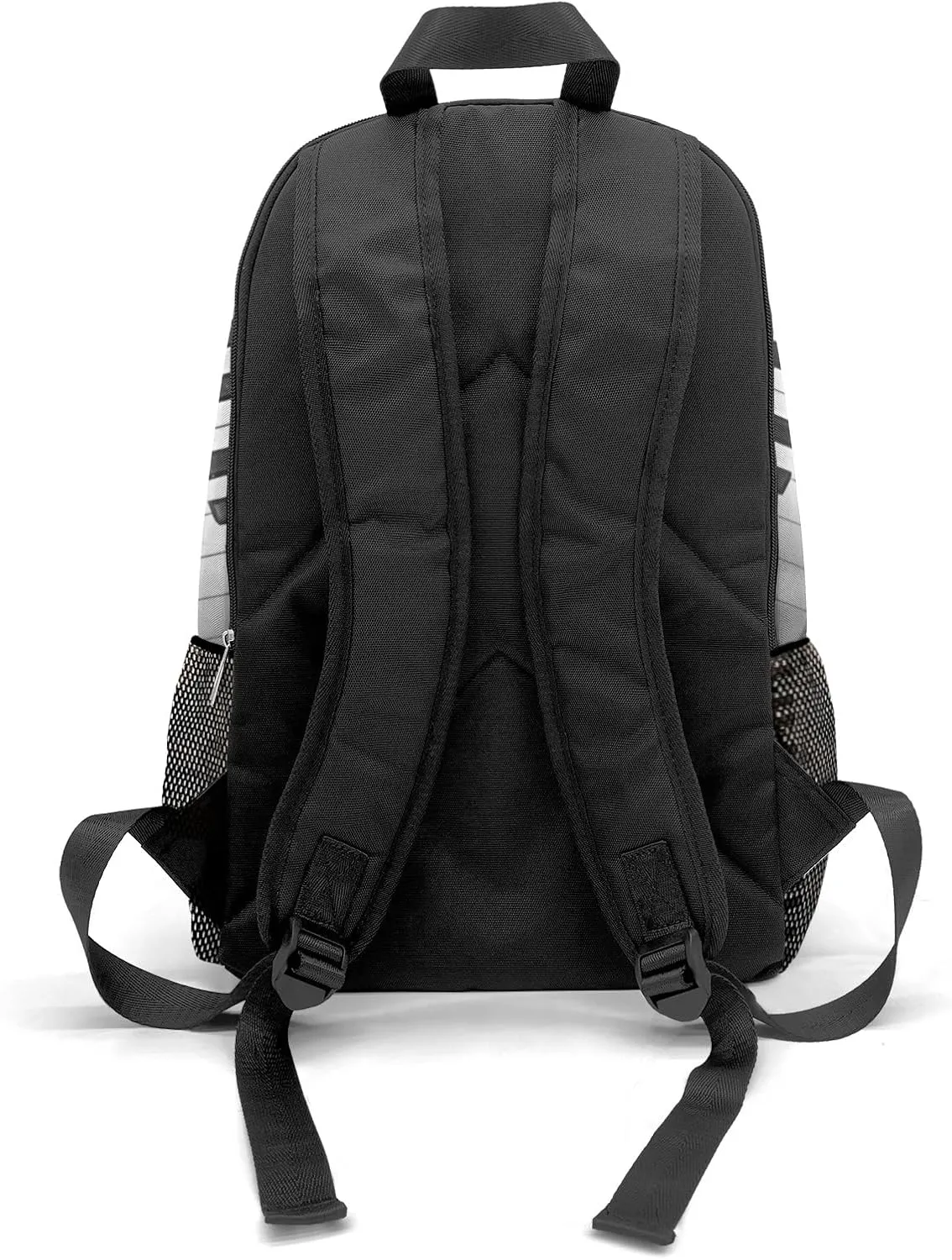 Customized Music Piano Backpack Personalized Name Schoolbag Multipurpose Daypack Sport Casual Travel Bags for Teen Adult Grey Black