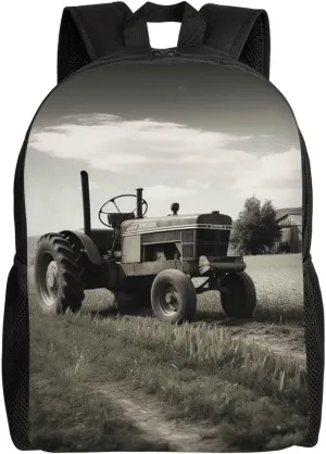 Cute Backpack Waterproof Lightweight Casual Daypack Tractor Agriculture Tranquil Travel Laptop Bag For Women Men