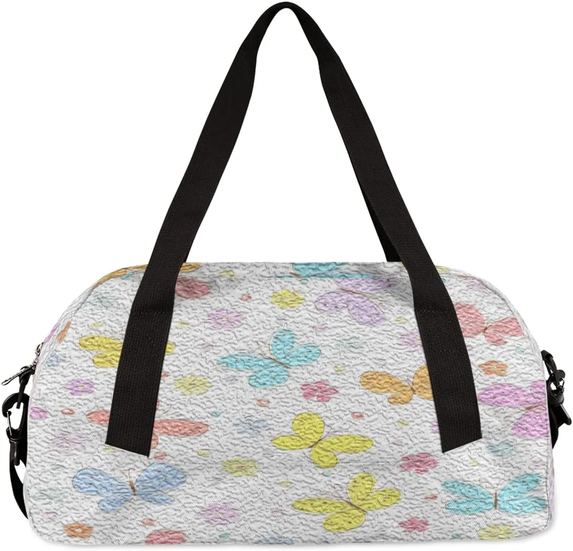 Cute Butterfly Kids Duffel Bag for Girls Boys Teens, Butterfly Oil Painting Dance Bag Overnight Small Duffel Bag Carry On Weekend Sports Gym Travel Bag for School Practice Gymnastics Ballet