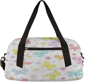 Cute Butterfly Kids Duffel Bag for Girls Boys Teens, Butterfly Oil Painting Dance Bag Overnight Small Duffel Bag Carry On Weekend Sports Gym Travel Bag for School Practice Gymnastics Ballet
