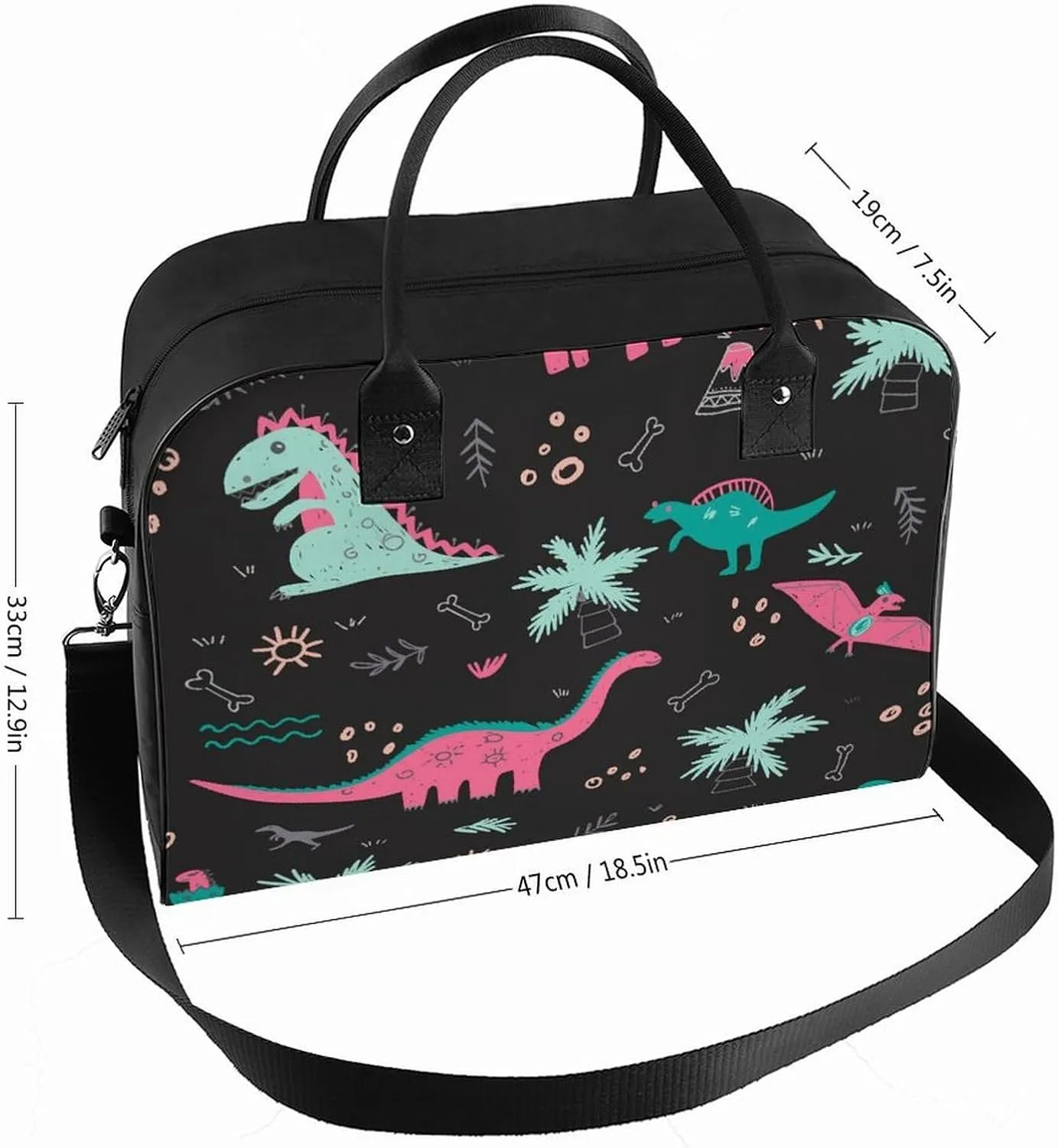 Cute Cats Head Fashionable Large Capacity Travel Handbag Unisex