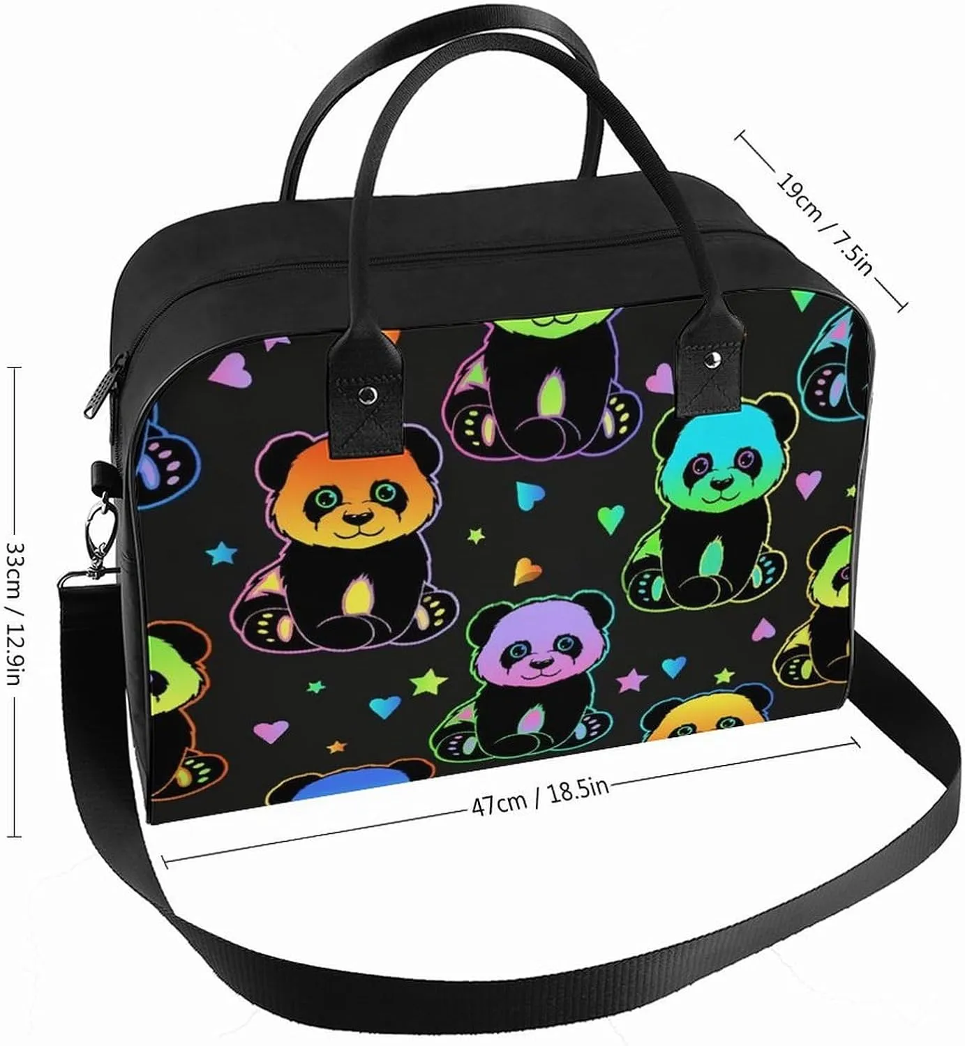 Cute Cats Head Fashionable Large Capacity Travel Handbag Unisex