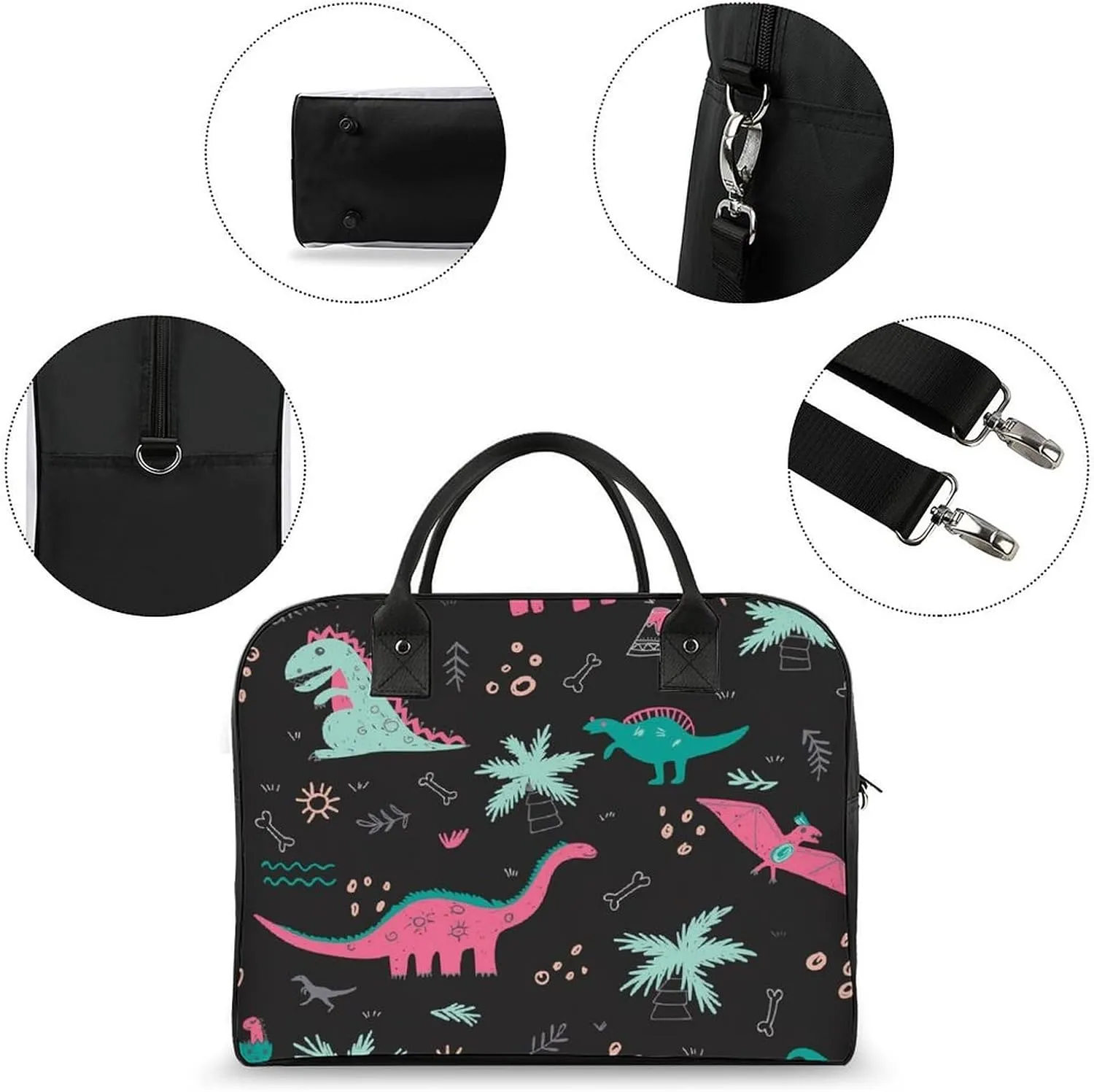 Cute Cats Head Fashionable Large Capacity Travel Handbag Unisex
