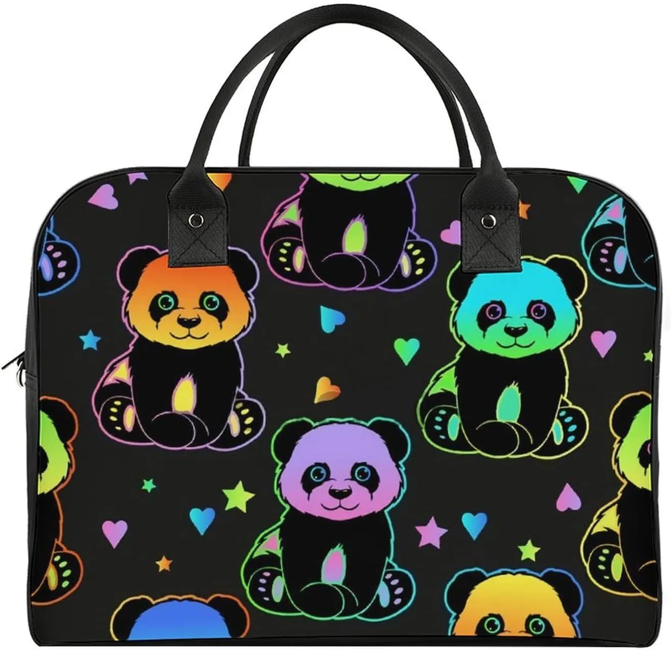 Cute Cats Head Fashionable Large Capacity Travel Handbag Unisex