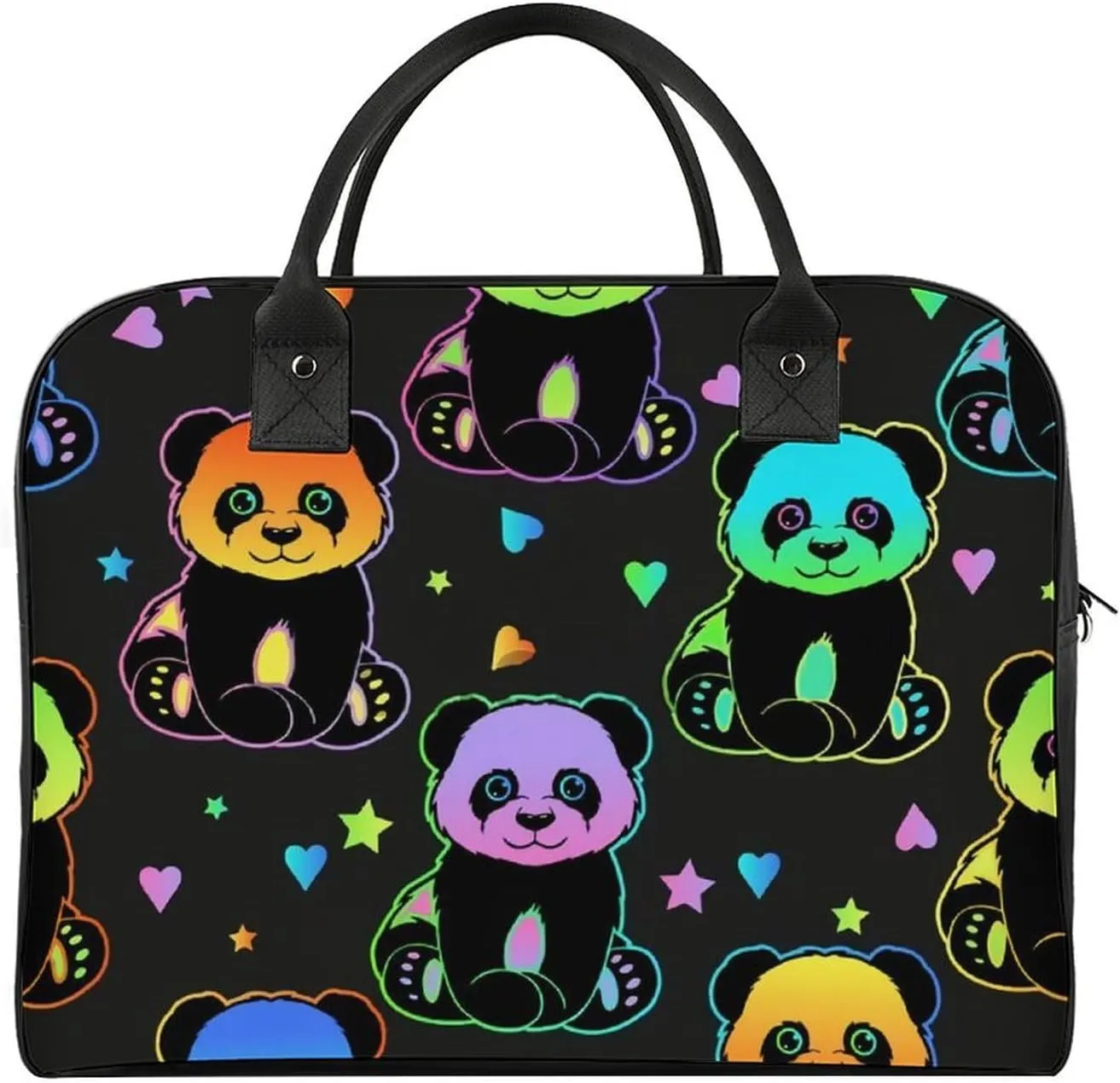 Cute Cats Head Fashionable Large Capacity Travel Handbag Unisex