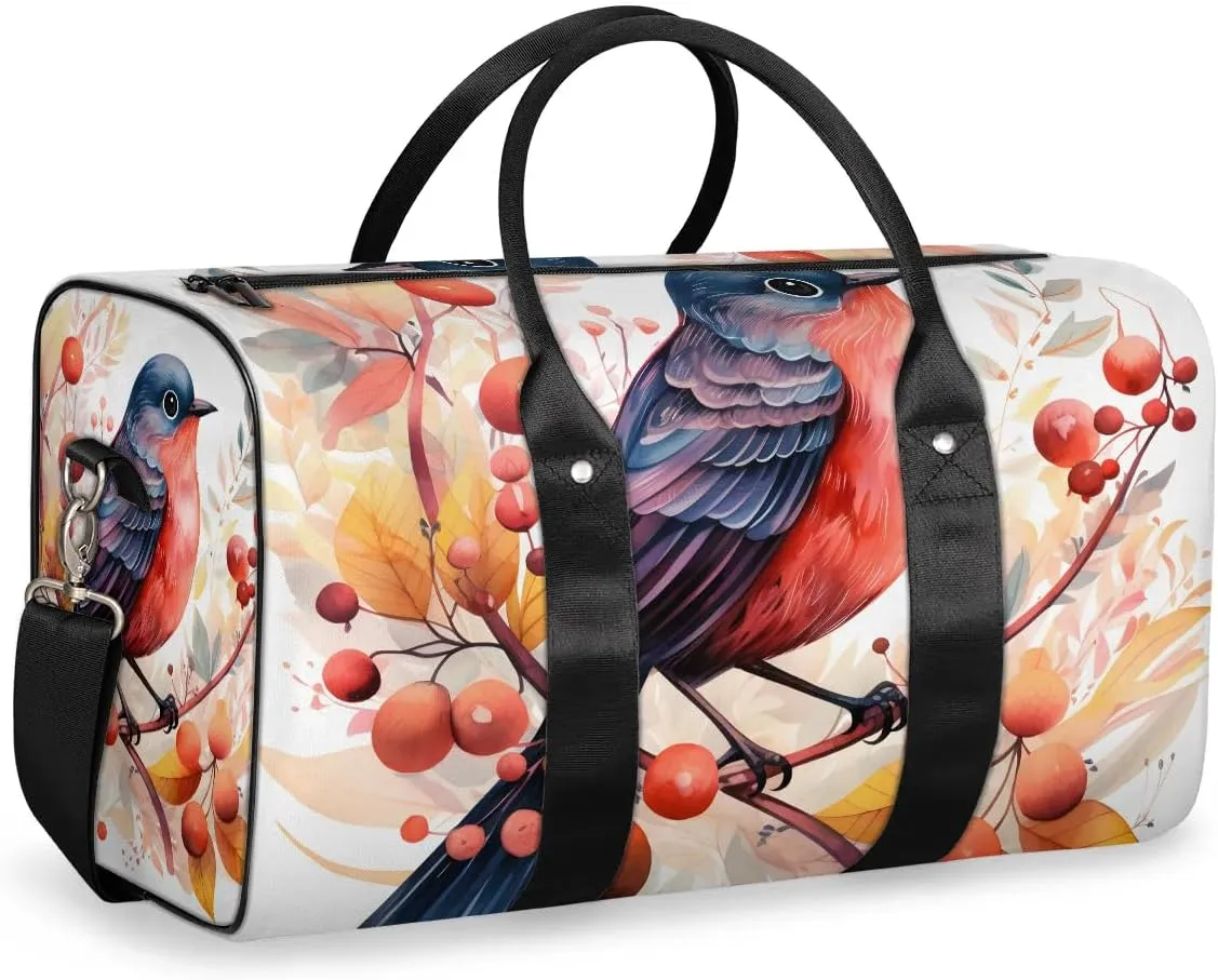 Cute Colorful Birds Travel Duffel Bag for Women Men Waterproof Foldable Overnight Weekender Bag Large Capacity Sports Gym Bag
