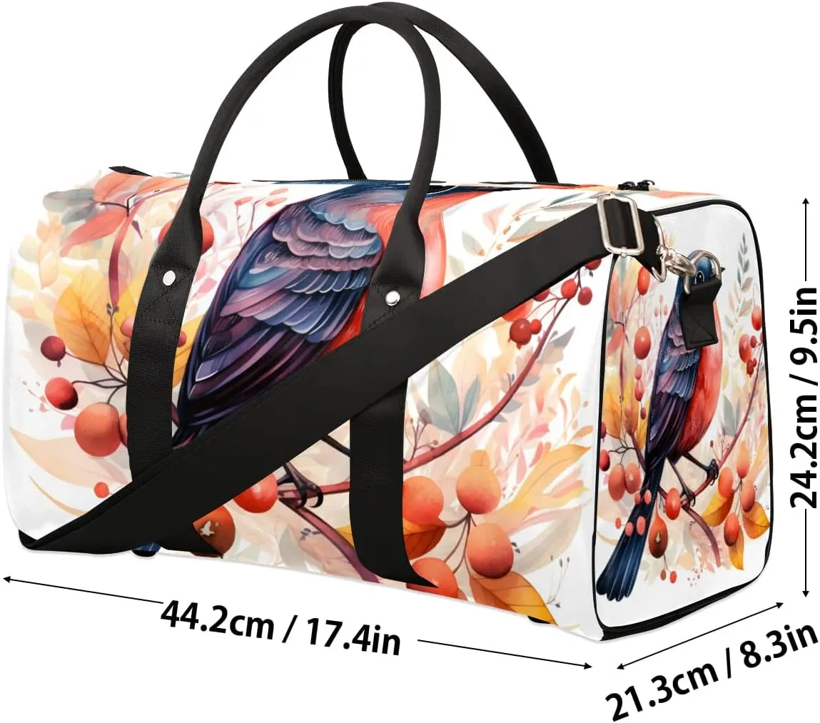Cute Colorful Birds Travel Duffel Bag for Women Men Waterproof Foldable Overnight Weekender Bag Large Capacity Sports Gym Bag
