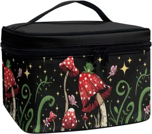 Cute Mushroom Cosmetic Bag Travel Makeup Bag for Teen Girls Cute Cosmetic Organizer Multifunction Toiletries Storage Pouch Fashion Travel Accessories
