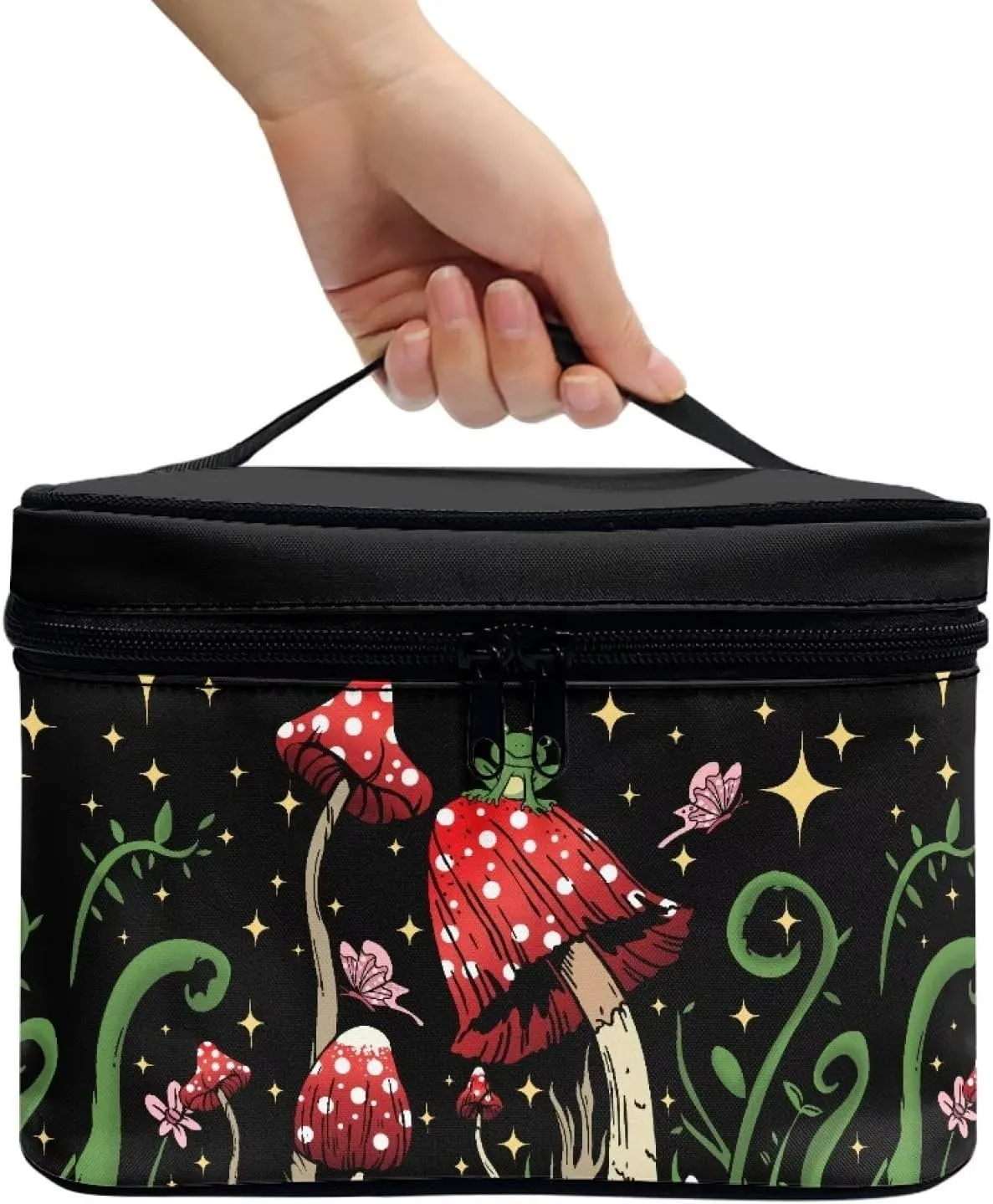 Cute Mushroom Cosmetic Bag Travel Makeup Bag for Teen Girls Cute Cosmetic Organizer Multifunction Toiletries Storage Pouch Fashion Travel Accessories