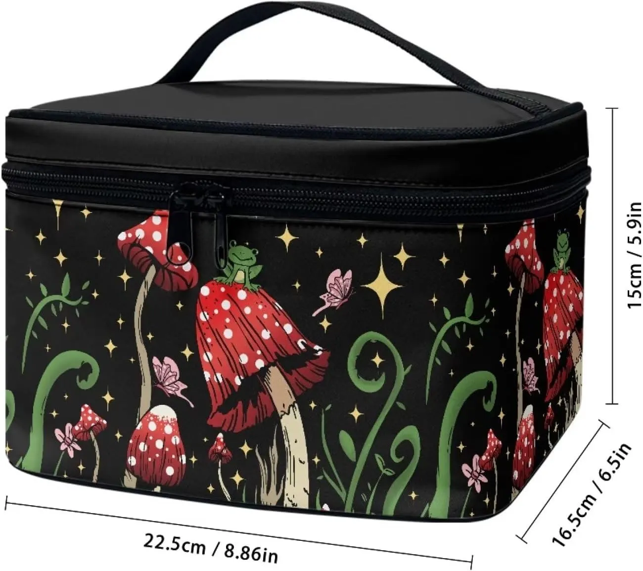 Cute Mushroom Cosmetic Bag Travel Makeup Bag for Teen Girls Cute Cosmetic Organizer Multifunction Toiletries Storage Pouch Fashion Travel Accessories