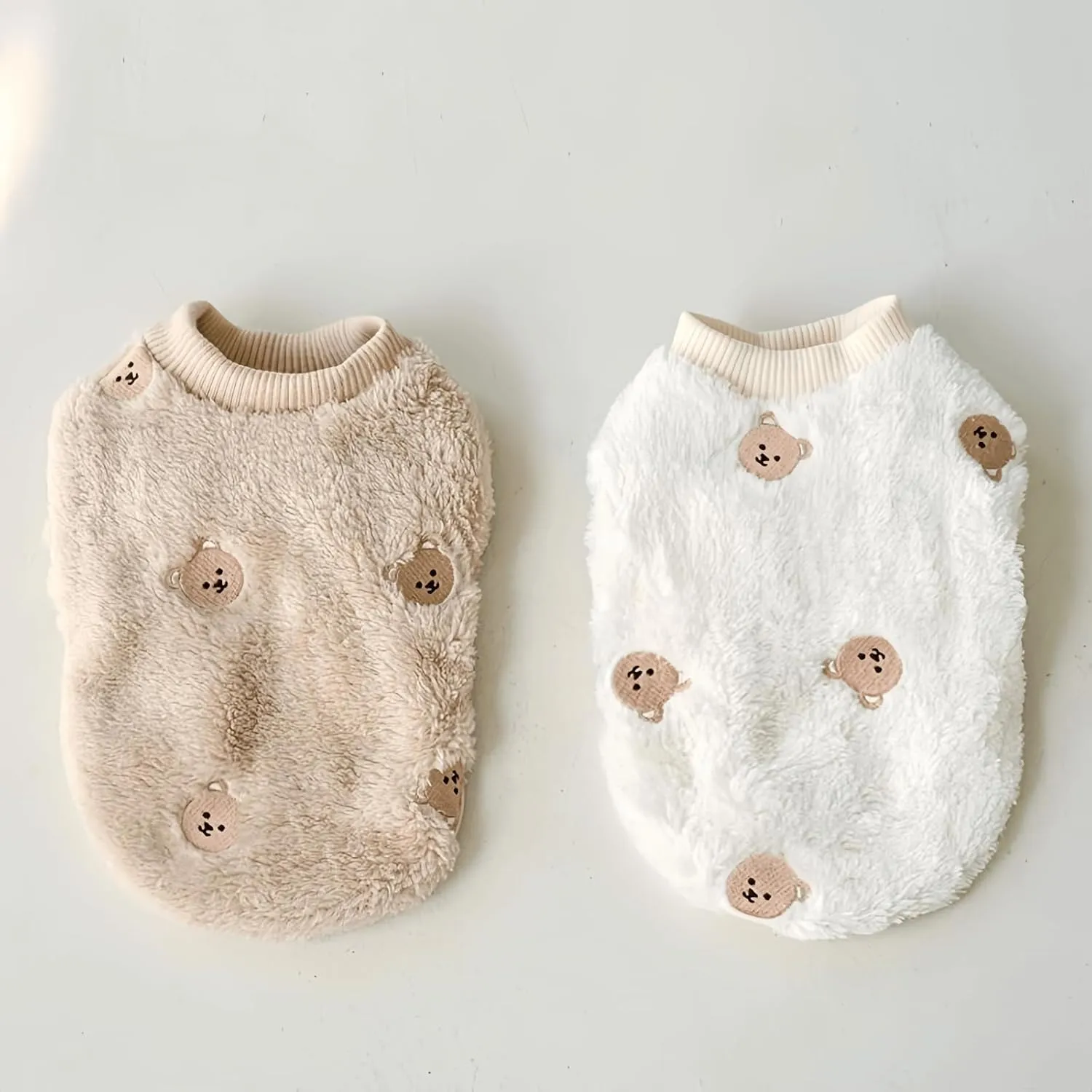 Cute Pet Apparel Bear Pattern Cartoon Dog Clothes All Season Sleeveless Puppy Kitten Pullover Soft Skin-Friendly (Brown, M (4.4-7.7lbs))