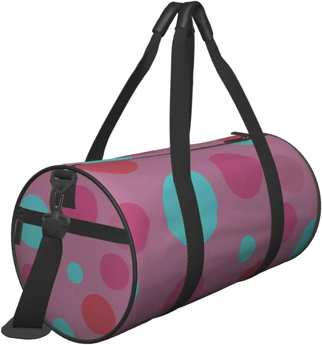 Cute Polka Dot Printed Travel Bag,Round Personal Item Storage bag,Foldie Duffel Bag for Traveling Vacation,Fitness,Sports