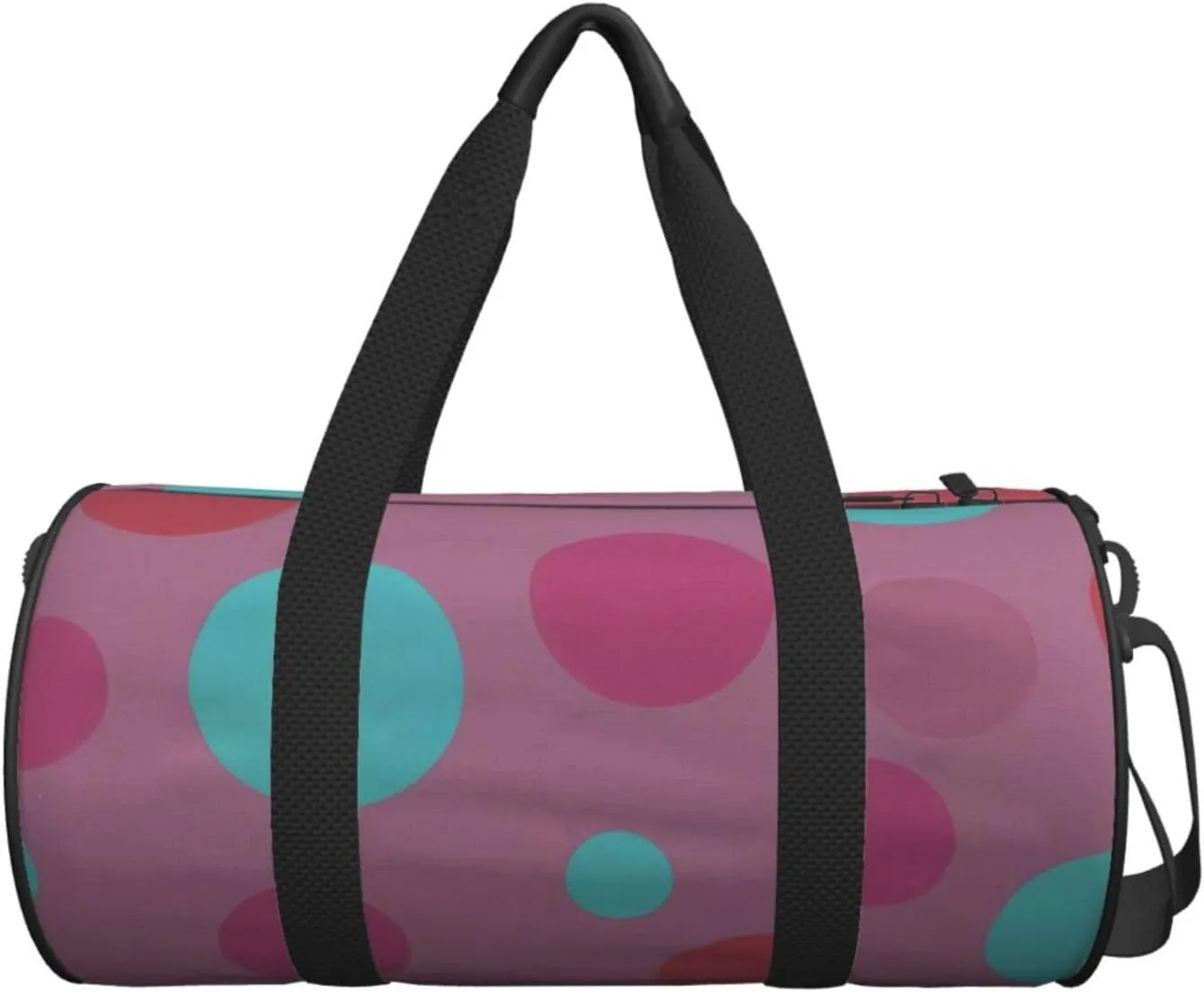 Cute Polka Dot Printed Travel Bag,Round Personal Item Storage bag,Foldie Duffel Bag for Traveling Vacation,Fitness,Sports