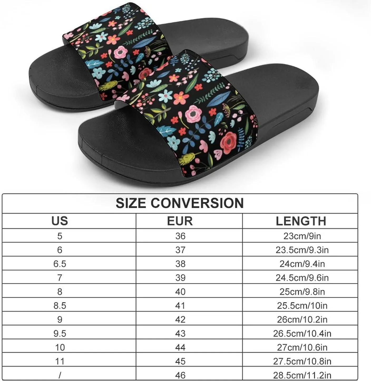 Cute Tropical Flowers & Leafs Botanical Pattern Sandals Shower Men's Sandals Bathroom Slippers Non-Slip Indoor Home House Beach Shoes