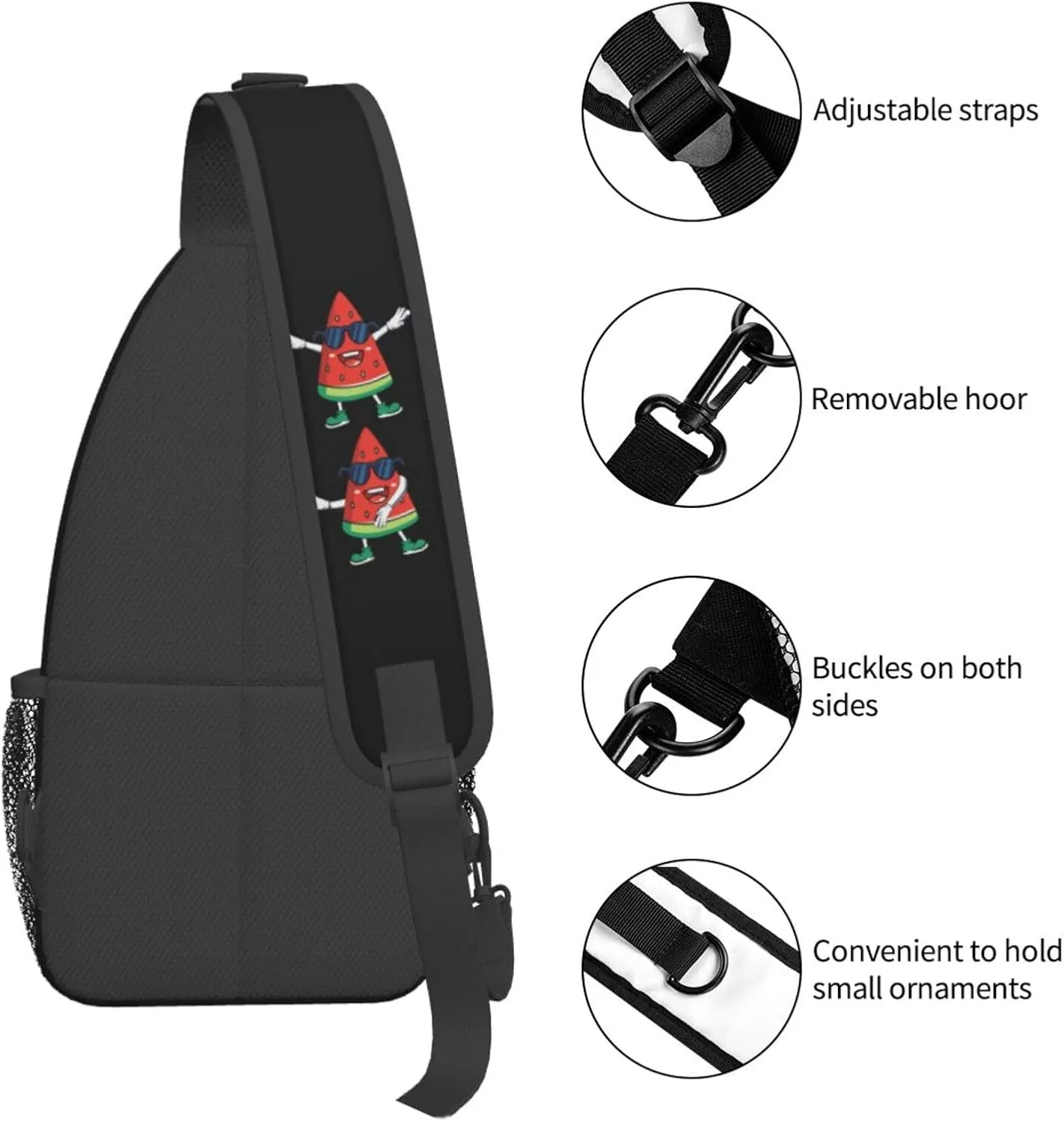 Cute Unicorns Crossbody Bag Adjustable Sling Bag Casual Chest Bags Travel Shoulder Backpack