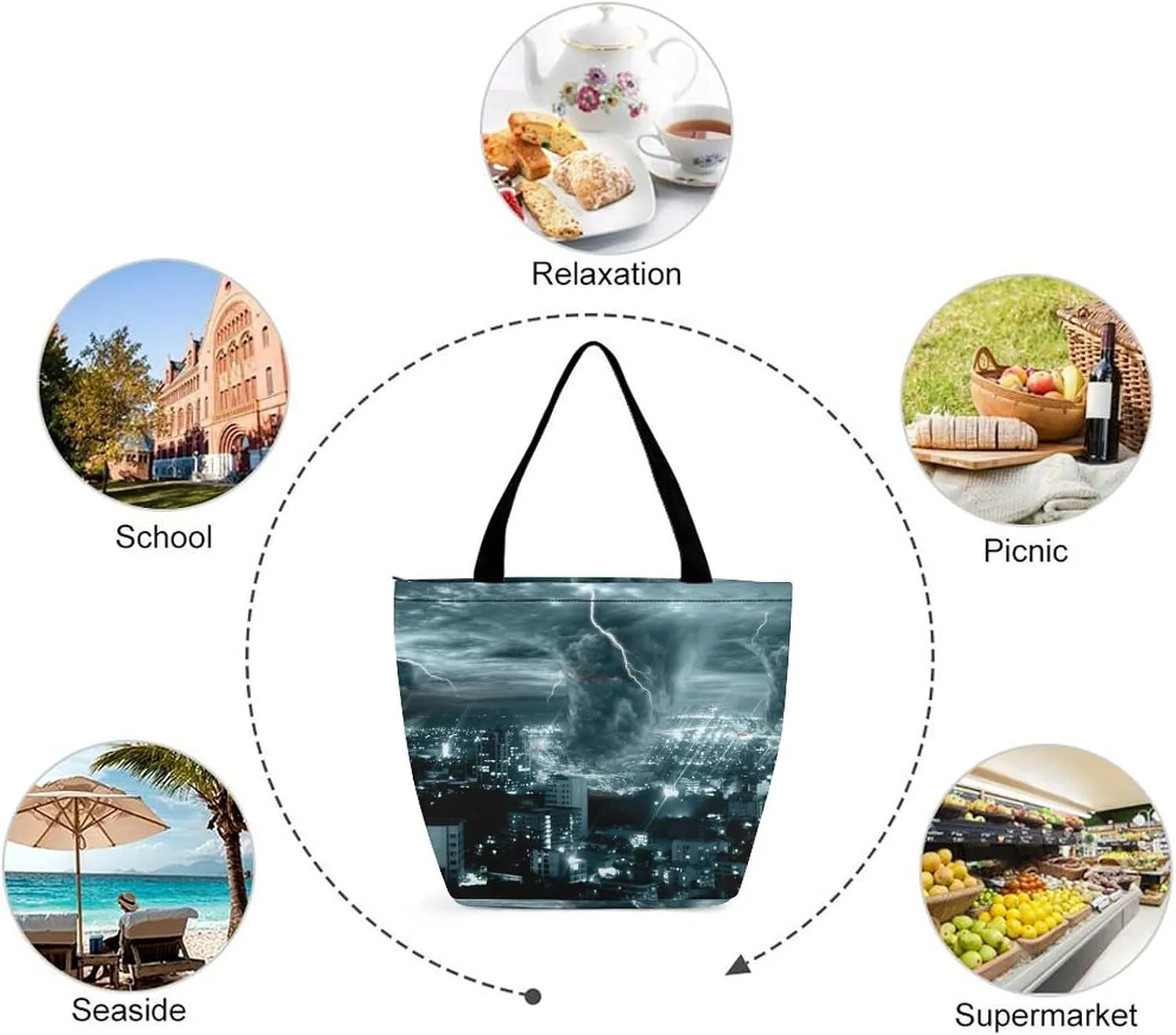 Dachshunds Clothes Dog Handheld Shopping Bag with Large Capacity for Outdoor Shopping