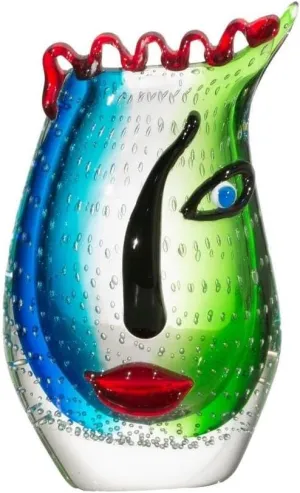 Dale Tiffany AV19229 Solange Hand Blown Art Glass Vase, Multi-Colored
