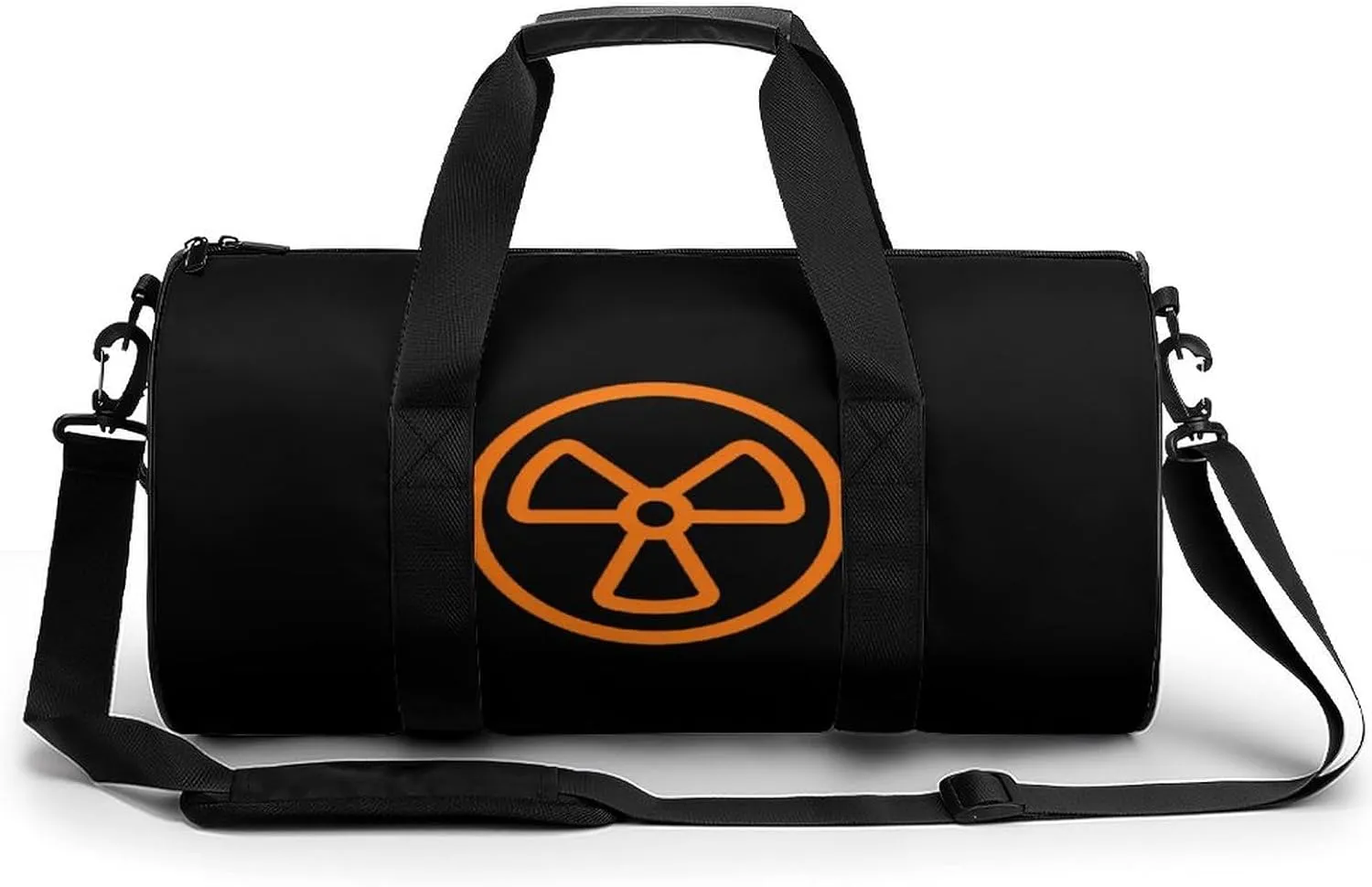 Dangerous Nuclear Radiation Round Barrel Gym Sport Bag Small Travel Duffel Bags Reusable Tote for Men Women