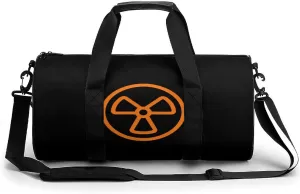 Dangerous Nuclear Radiation Round Barrel Gym Sport Bag Small Travel Duffel Bags Reusable Tote for Men Women