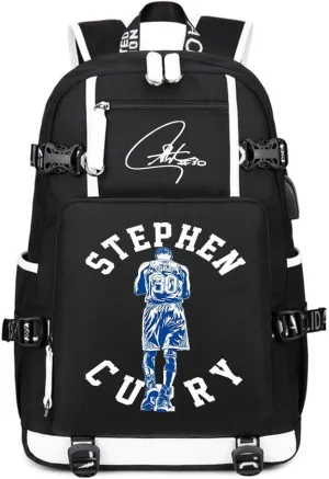 Dazzling Gold 30 Basketball Player SC Creative Backpacks Sports Fan Bookbag Travel Student Backpack For Men Women (6)