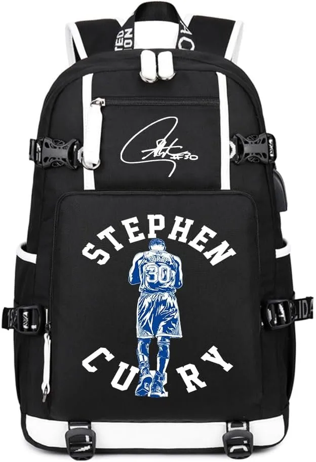 Dazzling Gold 30 Basketball Player SC Creative Backpacks Sports Fan Bookbag Travel Student Backpack For Men Women (6)